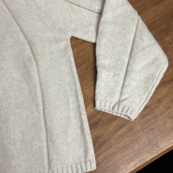 ANN TAYLOR MOCK NECK SEAM POINTELLE SLEEVE IVORY OATMEAL SWEATER NEW XS P - Picture 7 of 7